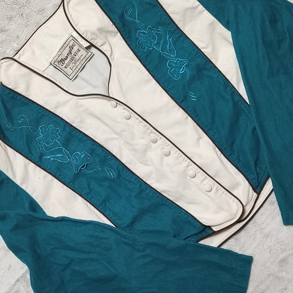 Vintage 80's 90's Wrangler Embroidered Button Up Riding Jacket Women's XL - Picture 11 of 13